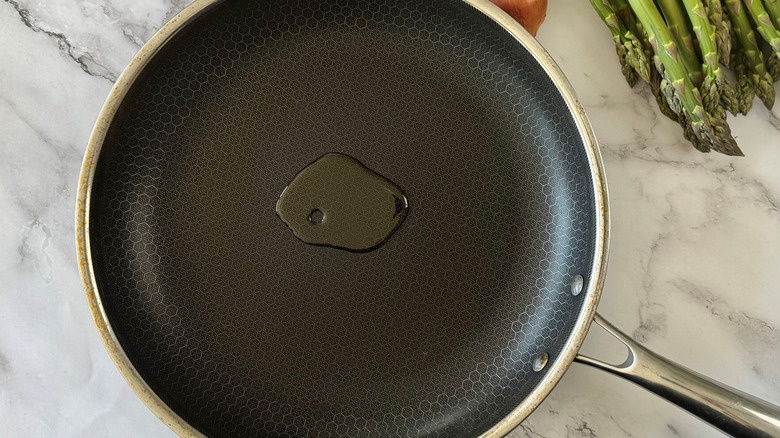 oil in a frying pan