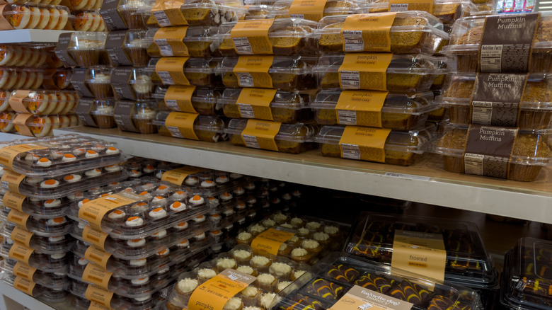 Big display of fall and autumn themed baked goods from Target