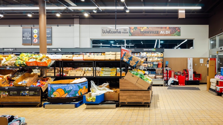 aldi store interior with produce
