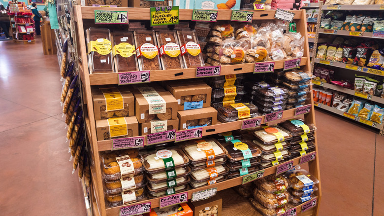 A display of desserts and baked goods at Trader Joe's