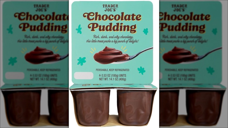 turquoise package of chocolate pudding cups