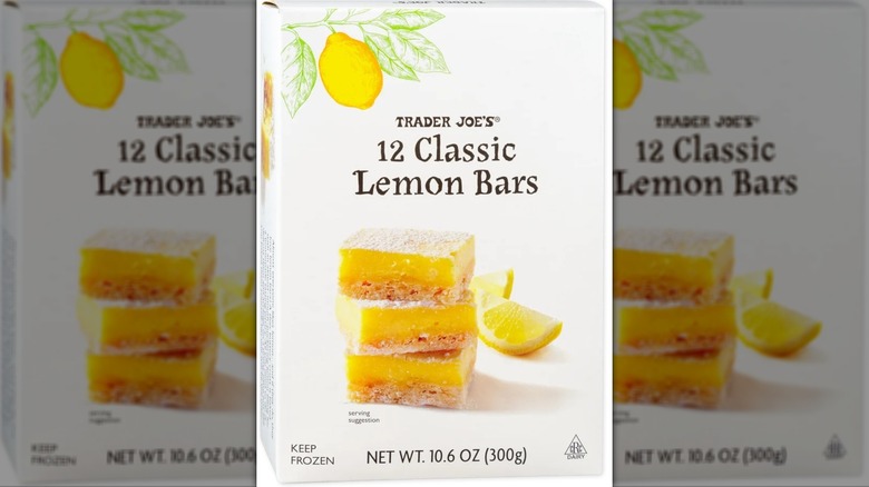 white box of frozen lemon bar desserts