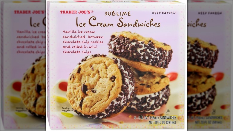 lilac box of frozen ice cream sandwiches