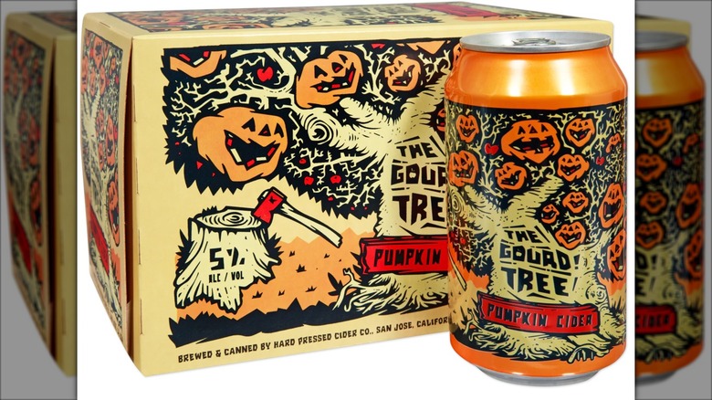 hard cider cans with festive box