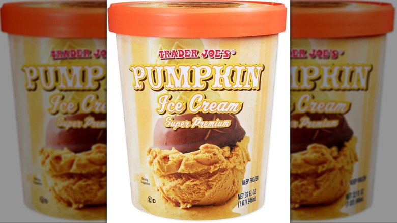 pumpkin ice cream with orange lid