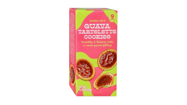 pink and green box of guava cookies