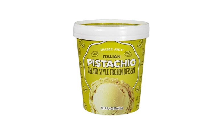 cartons of pistachio gelato with white lid