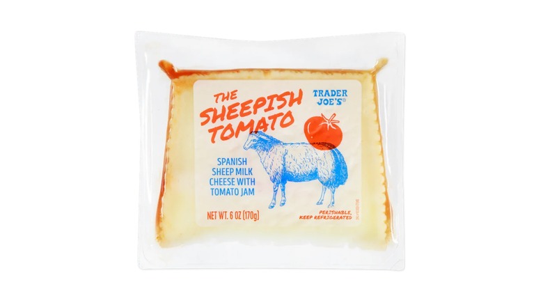 package of sheep's milk cheese with tomato jam