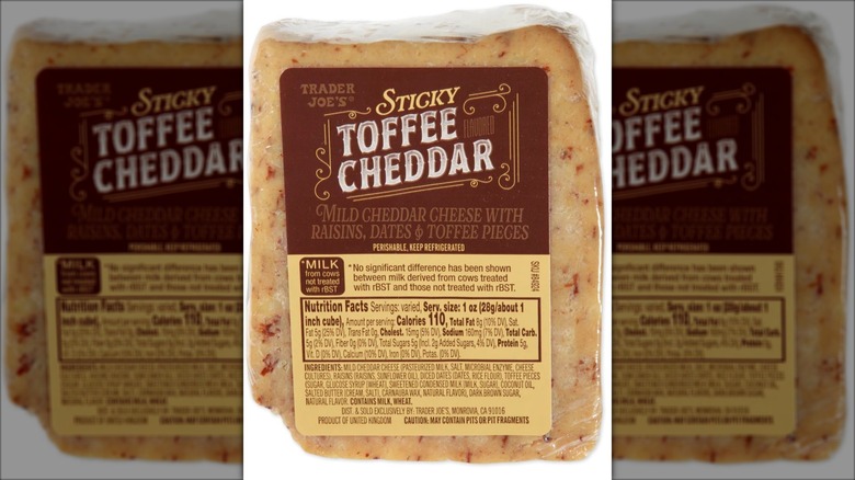 wedge of sticky toffee cheddar cheese