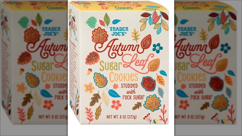 festive box of autumn leaf sugar cookies