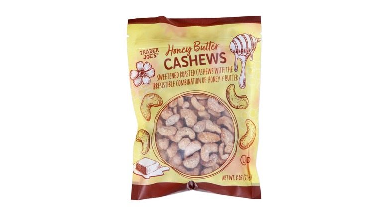 yellow bag of honey butter cashews