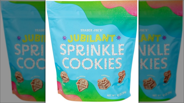 multicolored blue bag of sprinkle cookies