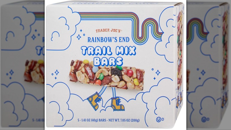 rainbow themed trail mix bars in box