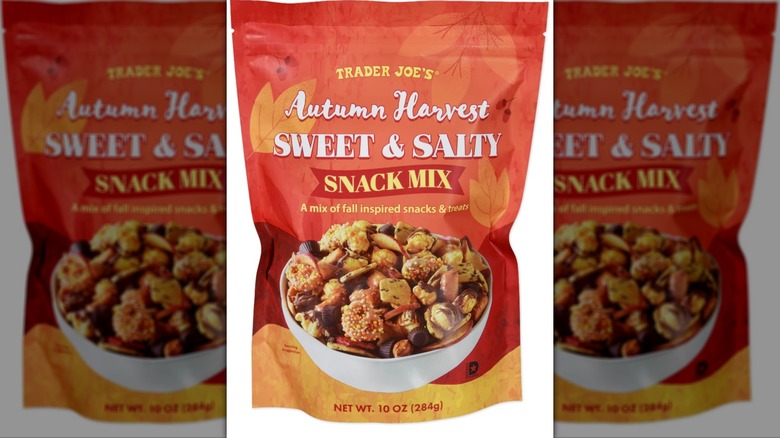 orange-yellow bag of autumn snack mix