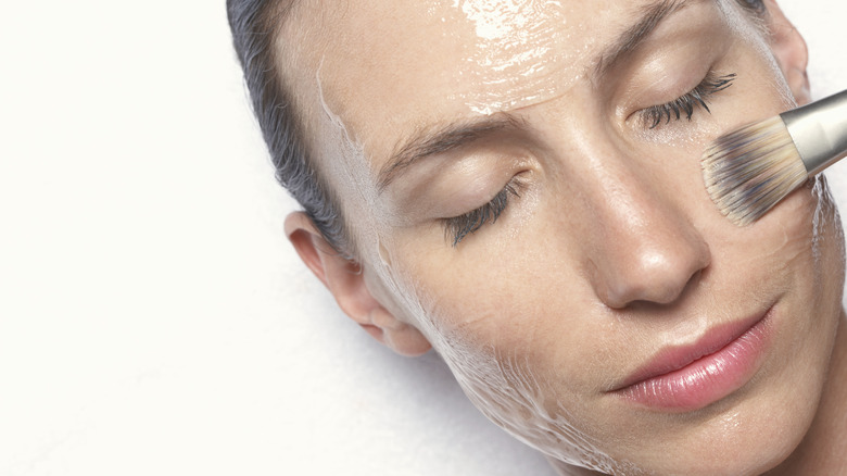 Woman getting a facial