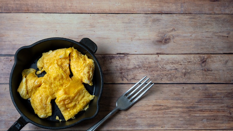scrambled eggs in skillet