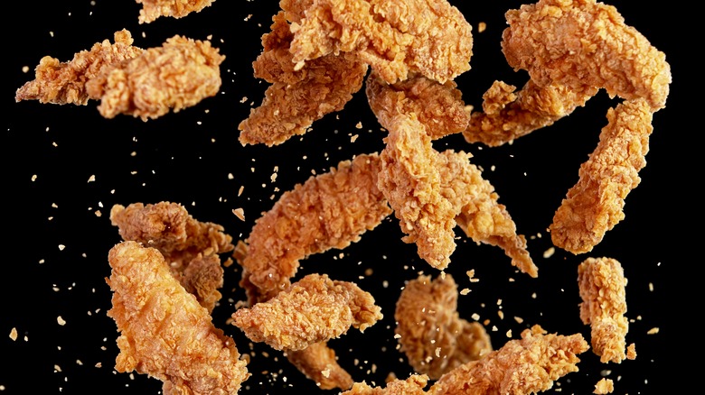 Fried chicken pieces