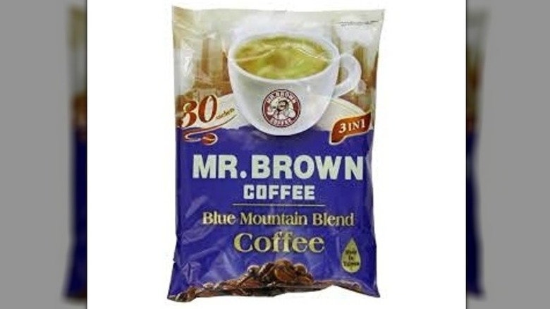 A pack of Mr. Brown Blue Mountain Blend coffee