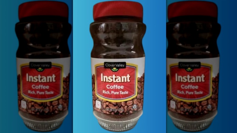 A jar of Clover Valley Instant Coffee