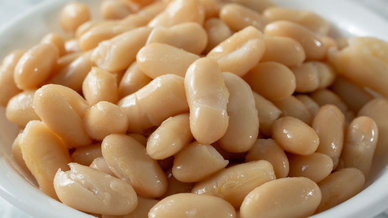 Close-up of a bowl of cannellini beans