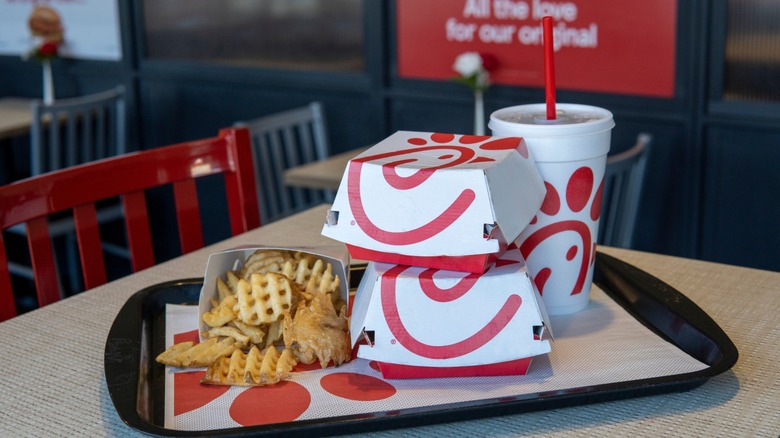 chick-fil-a meal on a tray
