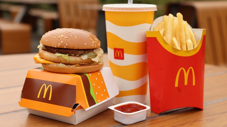 McDonald's Big Mac served with fries and drink.