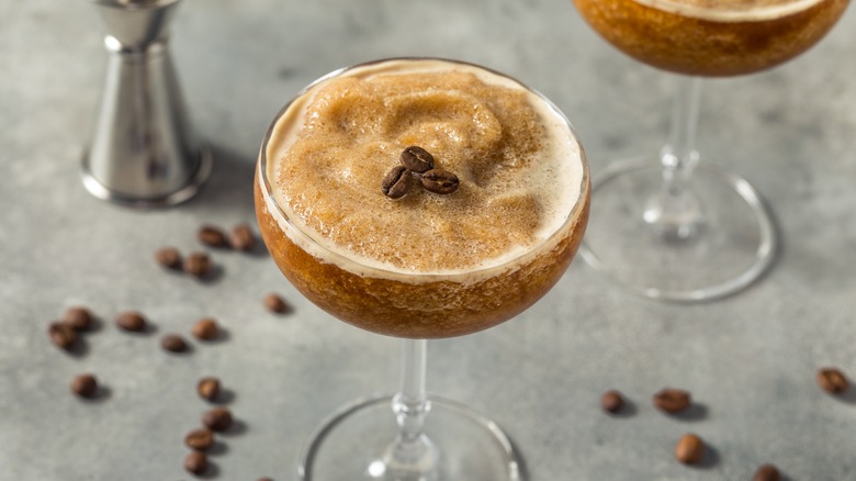Frozen espresso martini in glass