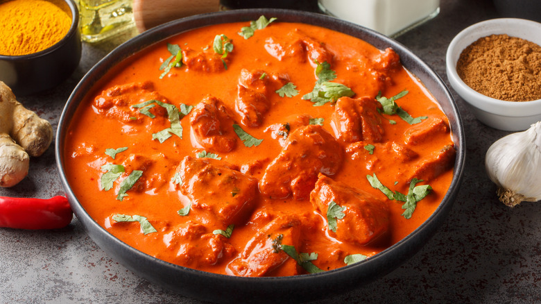 Traditional dish chicken tikka masala