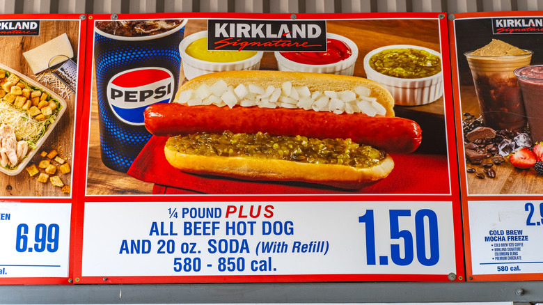 costco hot dog on menu board