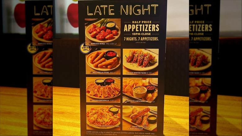 An image of Applebee's half-price appetizer menu