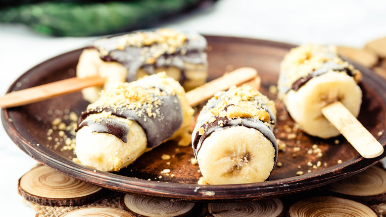 frozen banana on a stick