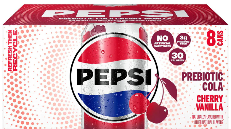 Pepsi Cola® Prebiotic Cola Cherry Vanilla Soda pack of eight cans