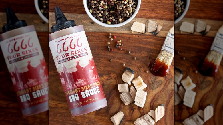 bbq sauce with peppercorns and kindling