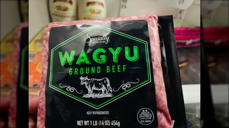a package of aldi wagyu ground beef