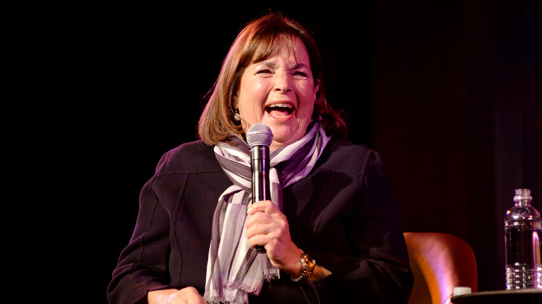 Ina Garten speaking at a public event 