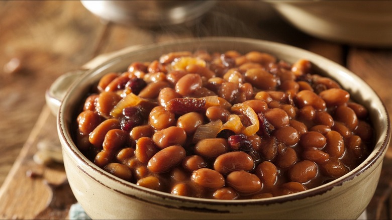 baked beans in crock