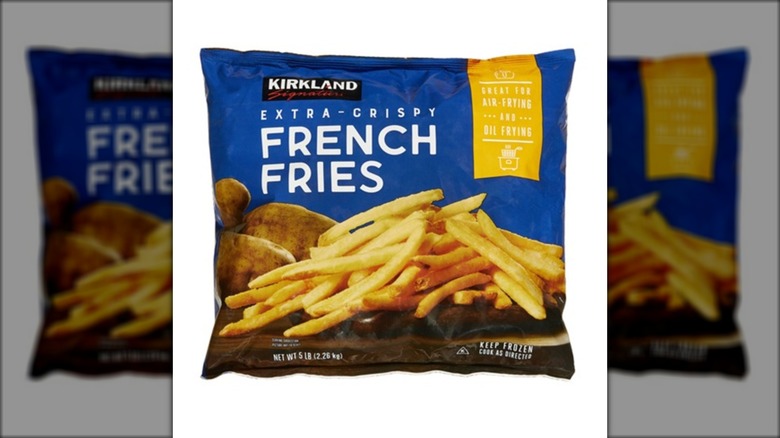 kirkland signature frozen french fries in blue bag