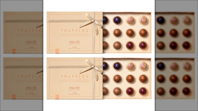 two boxes of ethel m chocolate truffles