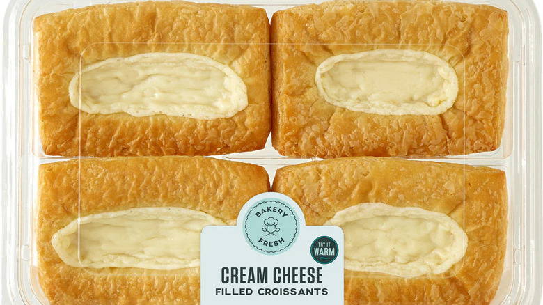 Plastic container of 4 cream cheese filled croissants from Kroger