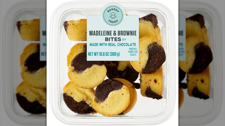 Plastic container of Bakery Fresh Madeleine and Brownie Bites