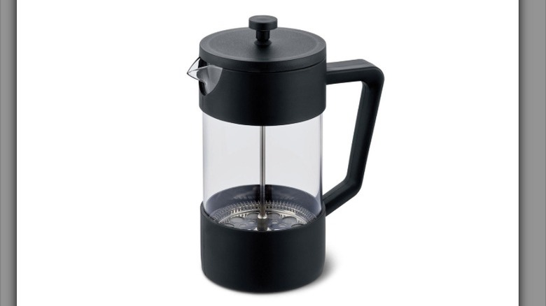 A black Crofton French press coffee maker from Aldi