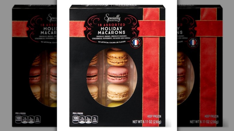 A box of Specially Selected holiday macarons from Aldi