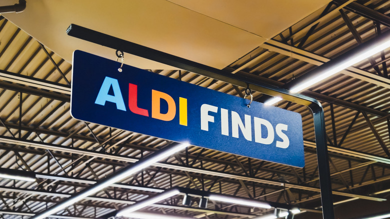 Aldi finds sign inside store.
