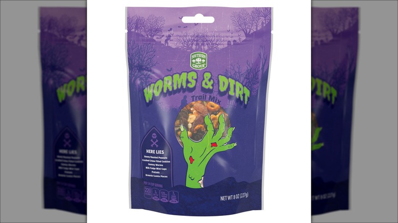 a bag of spooky halloween trail mix