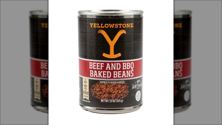 can of baked beans with yellowstone logo