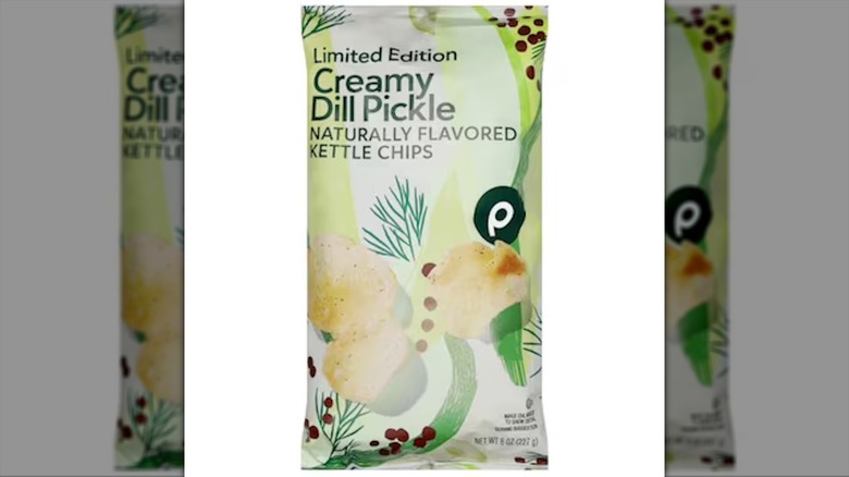 Publix creamy dill pickle chips in green bag