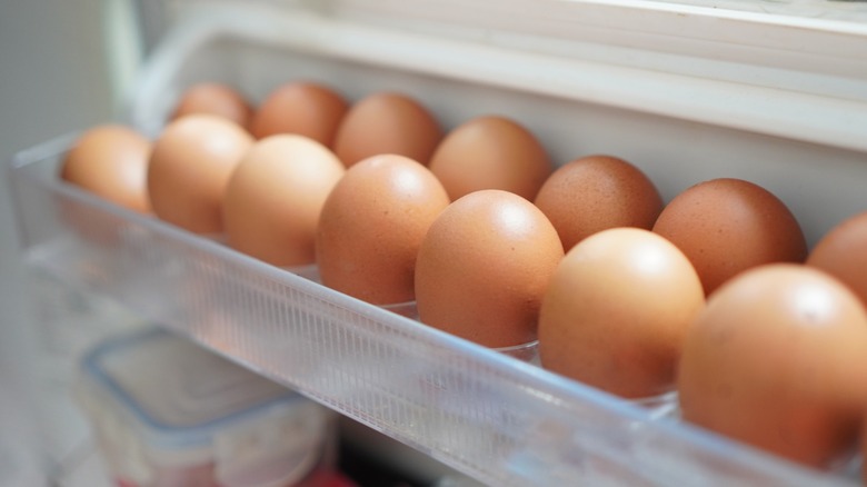 eggs in fridge door