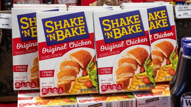 boxes of shake 'n bake on display