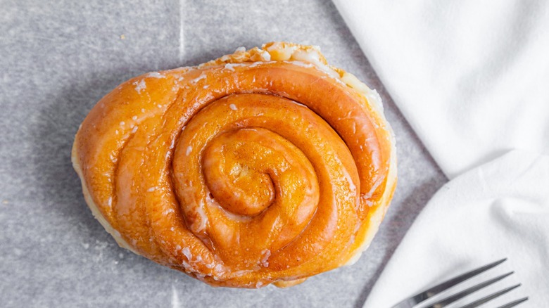 little debbie honey bun on gray surface