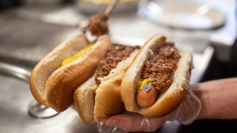 hot dogs from george's coney island in worcester, ma
